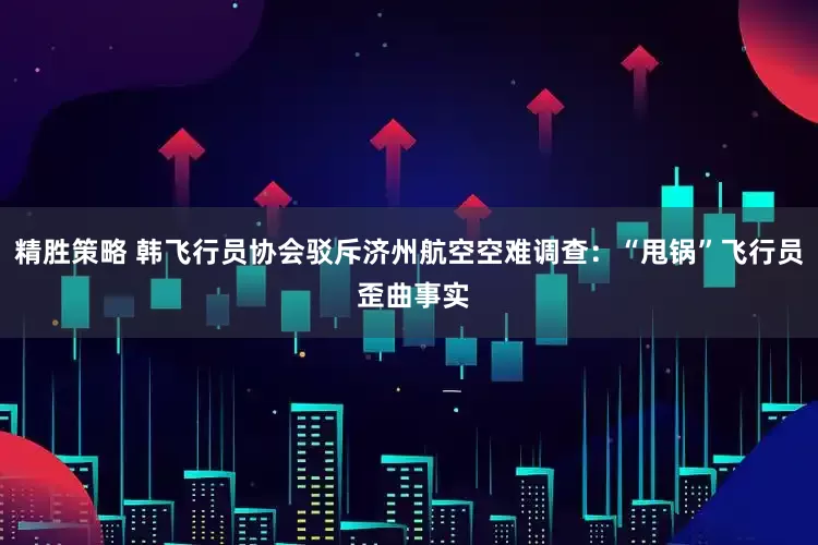 精胜策略 韩飞行员协会驳斥济州航空空难调查：“甩锅”飞行员 歪曲事实