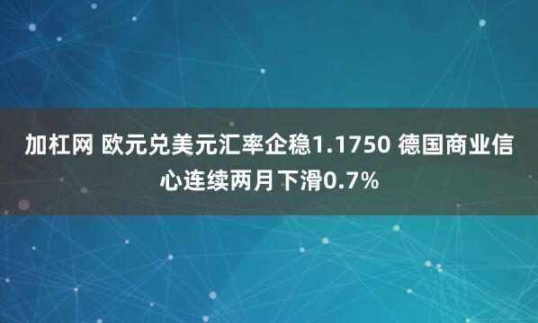 加杠网 欧元兑美元汇率企稳1.1750 德国商业信心连续两月下滑0.7%